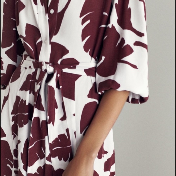 NWT Zara button down printed ruffled dress - Picture 4 of 16